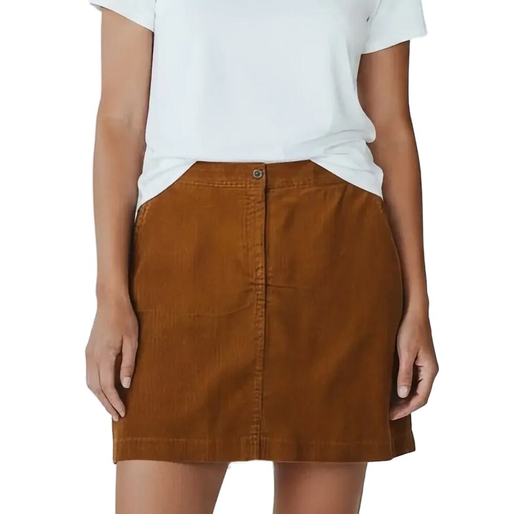 Talbots Corduroy A Line Skirt Size 18 Camel Brown Knee Length Preppy Pocket - Picture 10 of 10